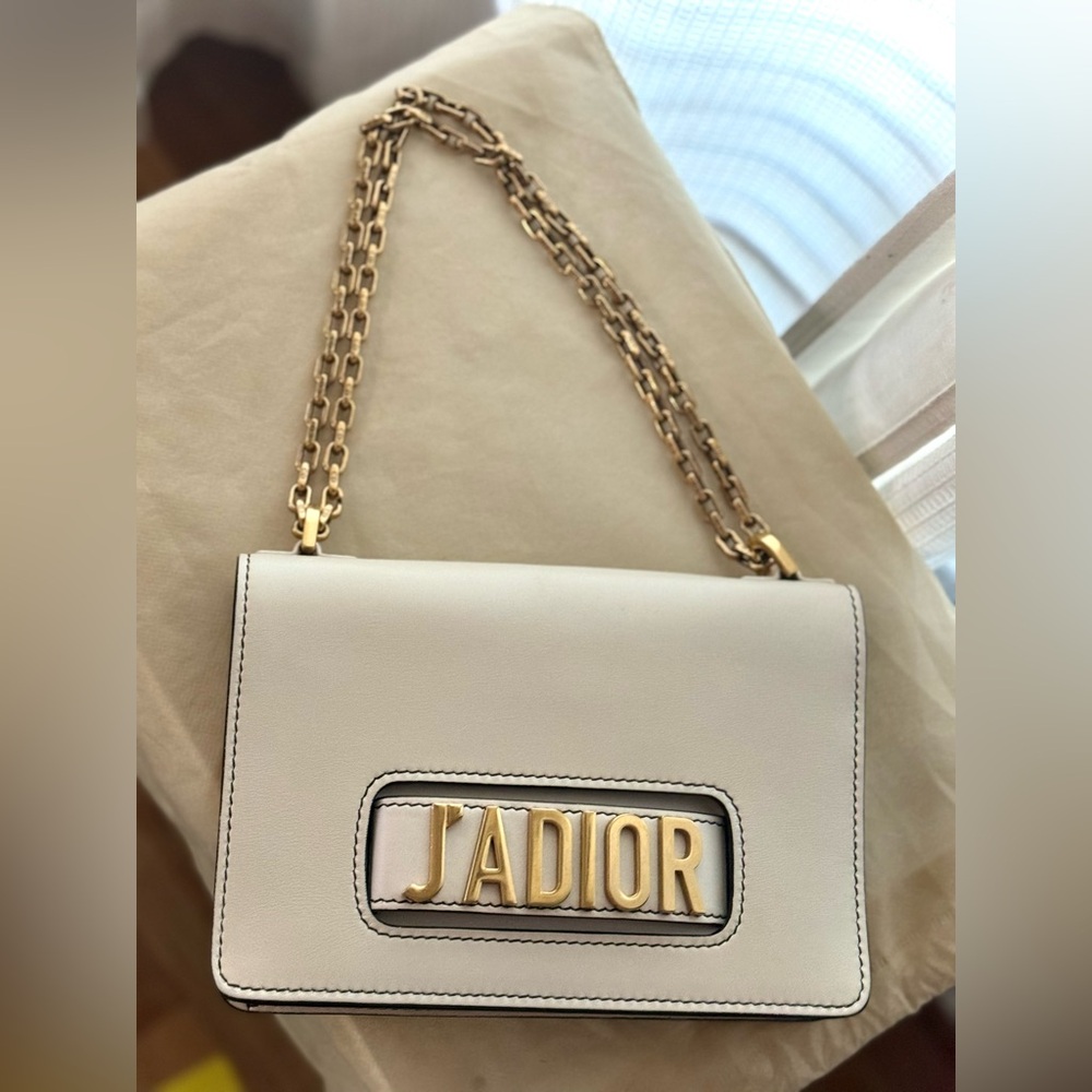 EUC Christian Dior J’Adiore Calf Leather And Gold Chain Flap Shoulder Bag W/ COA - Picture 10 of 17